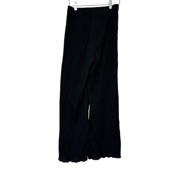 Wilfred Aritzia Crinkle Pull On Black Wide Leg Pants Elastic Sheer Womens Small - Picture 7 of 7